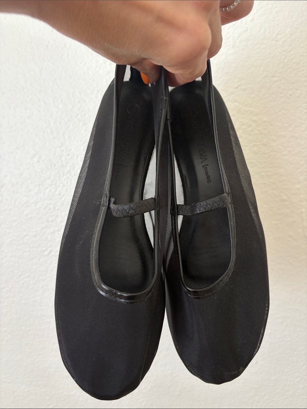Black Mesh Ballet Flats
